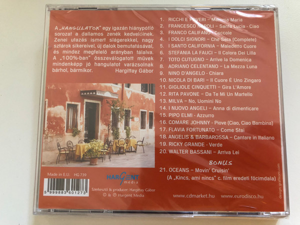 Azzurro - Olasz Hangulatok - Hangulatok Sorozat 2. / A 60-as, 70-es, 80-as evek es napjaink konnyed olasz slagerei eredeti eloadoktol / Hargent Media Audio CD / HG 739