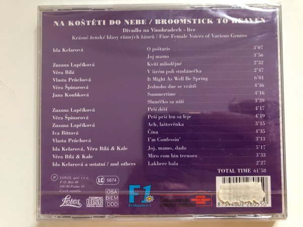 Broomstick To Heaven = Na Koštěti Do Nebe - Ida Kelarová A Hosté / Iva Bittová, Věra Bílá, Jana Koubková, Zuzana Lapčíková, Vlasta Průchová, Věra Špinarová / Lotos Audio CD 1996 / LT 0033-2 531