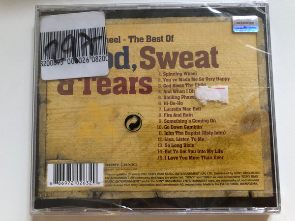 Spinning Wheel - The Best Of - Blood, Sweat & Tears / Includes: 'Spinning Wheel', 'You've Made Me So Very Happy', 'And When I Die' and many more... / Sony BMG Music Entertainment Audio CD 2007 / 88697202632