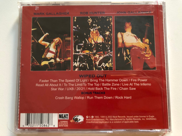 Raven – Wiped Out / Spitfire Masters Series / Neat Metal Audio CD 2000 / 5086-2 670211508628