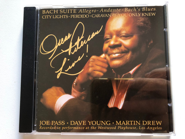 Oscar Peterson - Live! - Bach Suite: Allegro, Andante, Bach's Blues, City Lights, Perdido, Caravan, If You Only Knew - Joe Pass, Dave Young, Martin Drew / Pablo Records Audio CD 1990 Stereo / CD 2310.940