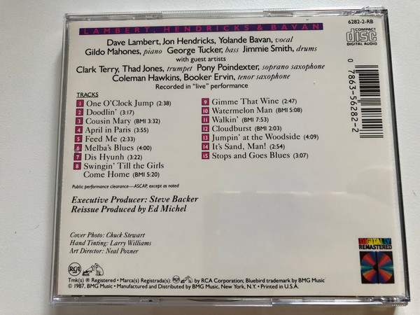 Lambert, Hendricks & Bavan – Swingin' Till The Girls Come Home / Bluebird Audio CD 1987 / 6282-2-RB