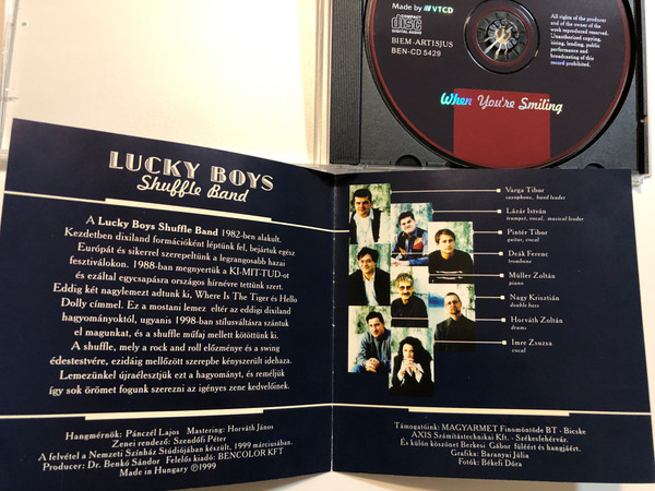 Lucky Boys - Shuffle Band - When You're Smilling / Bencolor Kft. Audio CD 1999 / BEN-CD 5429