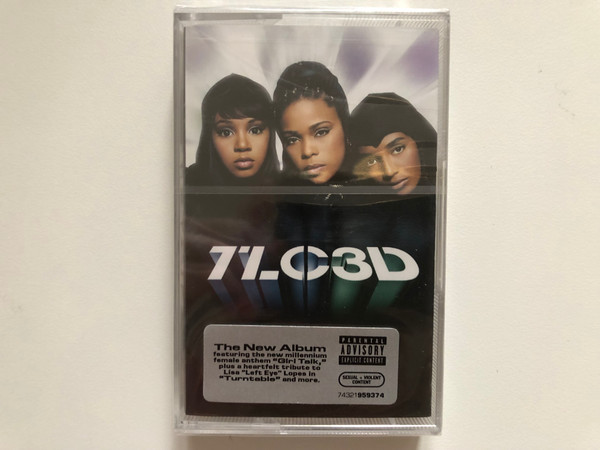TLC – 3D / The New Album, featuring the new millennium female anthem ''Girl Talk'' plus a heartfelt tribute to Lisa ''Left Eye'' Lopes in ''Turntable'' and more / Arista Audio Cassette 2002 / 74321959374