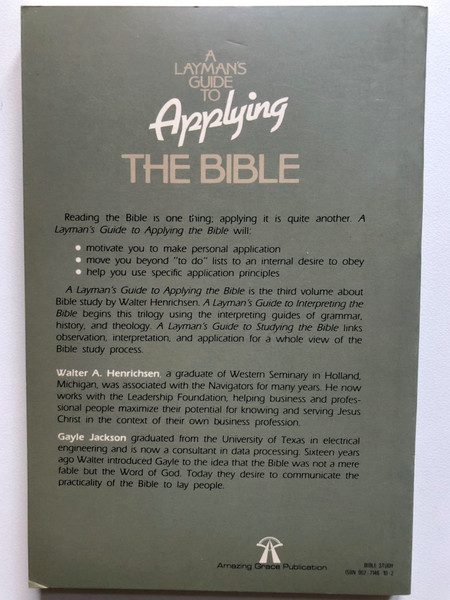 Layman's Guide to Applying the Bible / Paperback / Walter A. Henrichsen / Gayle Jackson (9627146102)