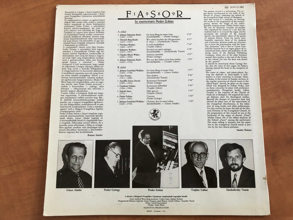 Fasor 1989 - In Memoriam Peskó Zoltán / Radioton LP / SLPX 31282