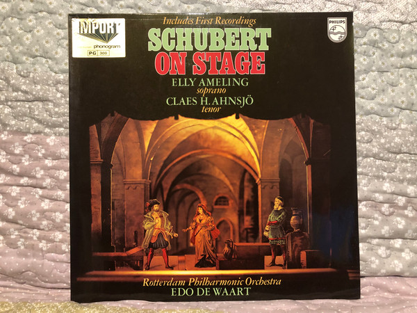 Includes First Recordings: Schubert On Stage - Elly Ameling (soprano), Claes H. Ahnsjö (tenor), Rotterdam Philharmonic Orchestra, Edo de Waart / Philips LP Stereo / 9500 170