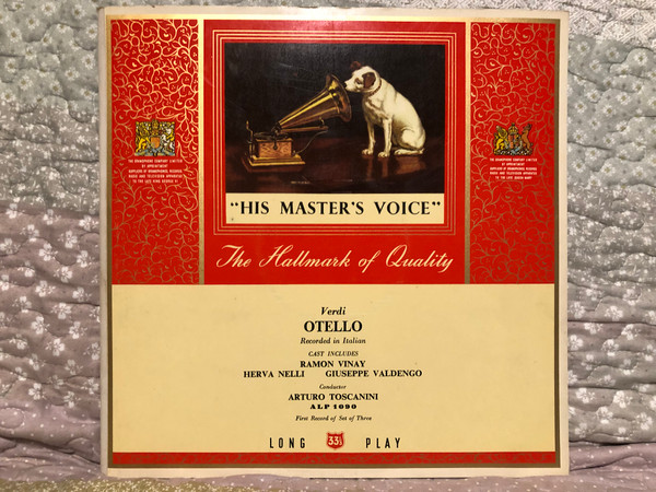 Verdi: Otello (Recorded in Italian) - Cast Includes: Ramon Vinay, Herva Nelli, Giuseppe Valdengo, Conductor: Arturo Toscanini / His Master's Voice 3x LP / ALP 1090