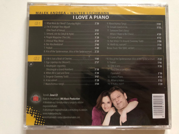 Malek Andrea, Walter Lochmann – I Love A Piano / WA Music Production 2x Audio CD