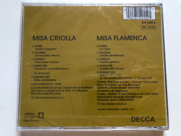 Misa Criolla; Misa Flamenca / Decca Audio CD / 814 055-2