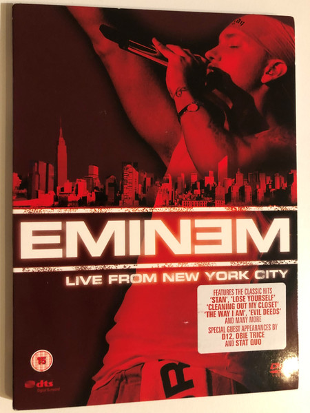 Eminem – Live From New York City / Features The Classic Hits 'Stan'; 'Lose Yourself'; 'Cleaning Out My Closet'; 'The Way I Am'; 'Evil Deeds' And Many More / Special Guest Appearances By D12, Obie Trice / Eagle Vision DVD Video CD / EREDV671