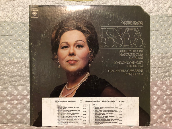 Renata Scotto: Arias By Puccini, Mascagni, Cilèa, Catalani - London Symphony Orchestra, Gianandrea Gavazzeni conductor / Columbia Masterworks LP 1975 / M 33435