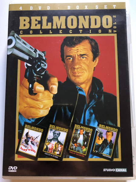 Belmondo Collection 2 - 4DVD BOX SET Jean-Paul Belmondo / L'animal (Hayvan), Le Solitaire (Komiser'in Intikami), Le Marginal (Maglup Edilmeyen), Le Professionnel (Profesyonel) / 4 classic Belmondo movies! Turkish edition (8693040406998)