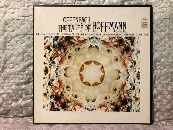 Offenbach: The Tales Of Hoffmann - Gedda, D'Angelo, Schwarzkopf, De Los Angeles, London, Blanc, Benoit, Cluytens / Angel Records 3x LP, Box Set, Stereo / SCL-3667