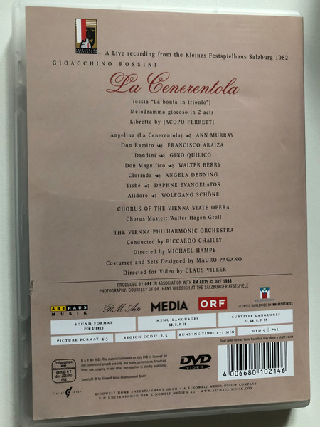 La Cenerentola [DVD] Import Angela Denning, Daphne Evangelatos