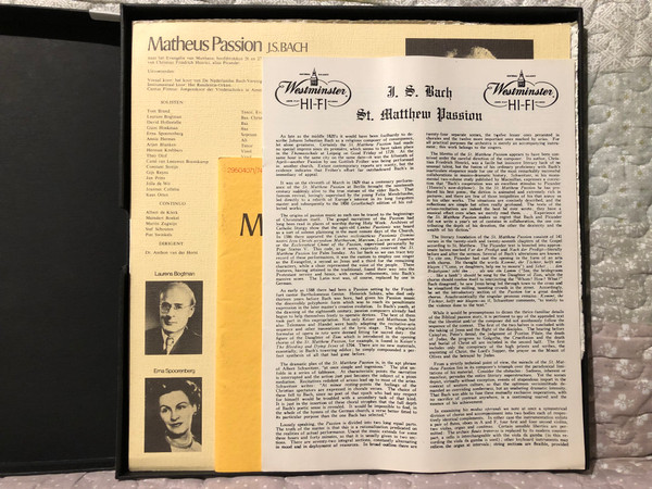 Matheus Passion - J. S. Bach - Naardense Uitvoering, o. l. v. Dr. Anthon V. D. Horst / Discofoon 4x LP, Box Set, Stereo, Mono / NR 29504071/74 