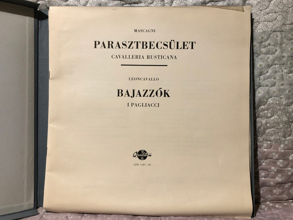 Cavalleria Rusticana - Parasztbecsület; I Pagliacci - Bajazzok / Qualiton 3x LP, Box Set / LPX 1195-97