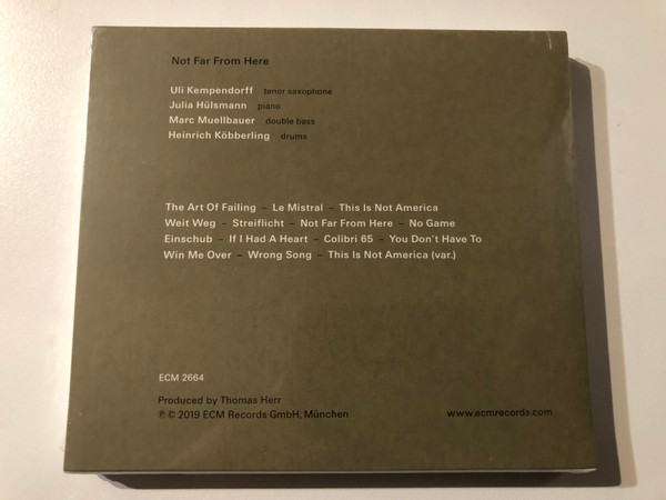 Julia Hülsmann Quartet – Not Far From Here / ECM Records Audio CD 2019 / ECM 2664