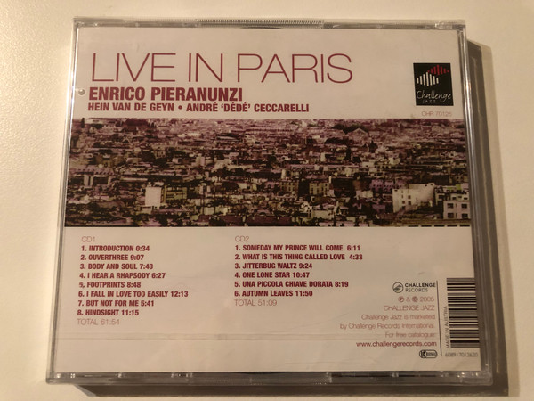 Enrico Pieranunzi: Live In Paris - Hein Van de Geyn, André "Dédé" Ceccarelli / Challenge Records 2x Audio CD 2005 / CHR 70126