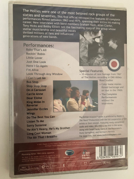 The Hollies – Look Through Any Window 1963-1975 / 22 Complete Performances With Stories By Graham Nash, Allan Clarke, Tony Hicks and Bobby Elliott / Eagle Vision DVD Video CD / EREDV899