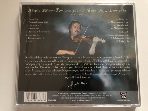 Gáspár Álmos: Bálványosvár Legendája tanc-szuit - Kormorán / Periferic Records Audio CD 2008 / BGCD 193