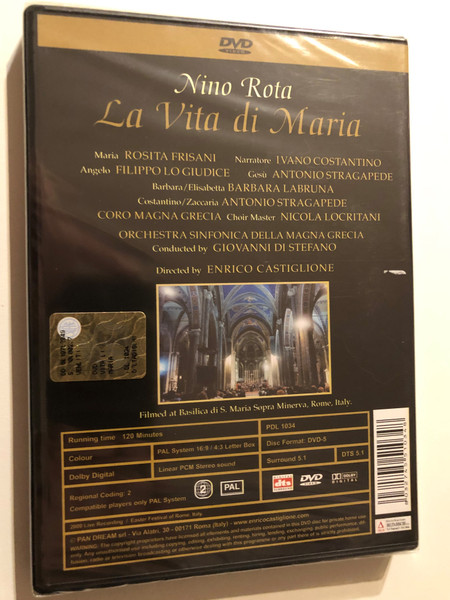 NINO ROTA- LA VITA DI MARIA / Tenor - L'Angelo · Tenor - Maria · Sopran - Anna · Alt - Elisabetta · Alt - Giocchino · Bass - Zaccaria · Bass - Gesù · Bass - Chor - Kinderchor / Sacred Concert Collection / 2000 DVD (8032745510348)
