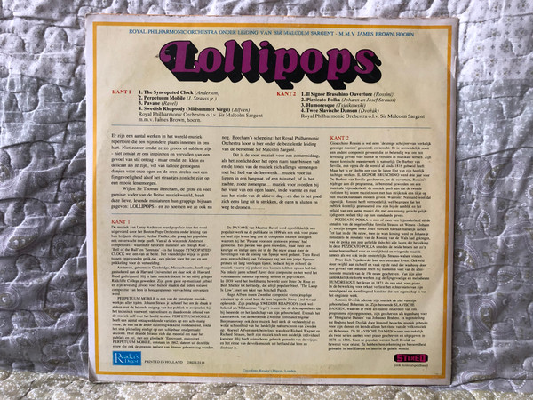 Lollipops / Reader's Digest LP Stereo / DRDS 2118