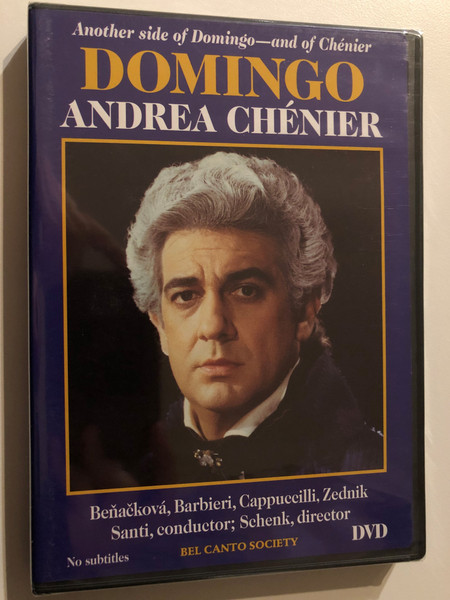 Domingo Andrea Chenier DVD 1981 Italian Placido Bel Canto Society Classic Series / Benackova, Barbieri, Cappuccilli, Zednik, Santi / Conductor: Schenk / 2005 DVD (789984045268)