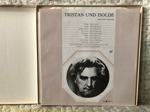 Tristan Und Isolde - Richard Wagner / Tristan: Max Lorenz, Isolde: Paula Baumann, Konig Marke: Theo Herrmann, Kurwenal: Karl Kronenberg, Brangane: Margarete Klose, Melot: Peter Markwort / Melodram 4x LP, Box Set / MEL 444 (4)