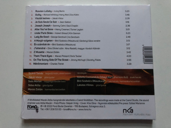 New York; Parizs; Budapest - Canarro / Fonó Budai Zeneház Audio CD 2022 / FA 489-2