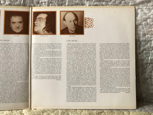 Giuseppe Verdi: Luise Miller - Maria Cebotari, Hans Hopf, Josef Herrmann, Helena Rott, Elfride Trötschel, Georg Hann, Kurt Böhme, Chor Und Orchester Der Staatsoper Dresden, Dirigent: Karl Elmendorff / BASF 2x LP / 22 21805-8