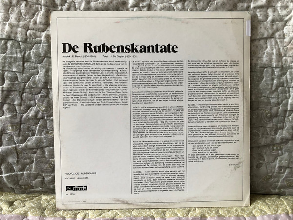 Rubenskantate - Peter Benoit / Dirigent: L. de Vocht / Eufoda LP / 1116 