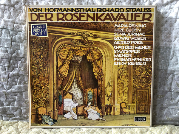 Von Hofmannsthal, Richard Strauss: Der Rosenkavaller - Maria Reining, Hilde Güden, Sena Jurinac, Ludwig Weber, Alfred Poell, Chor Der Wiener Staatsoper, Wiener Philharmoniker, Erich Kleiber / Decca 4x LP, Box Set, Mono / BA 25 025-D/1-4