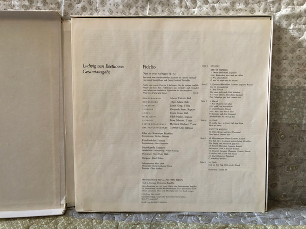 Ludwig van Beethoven: Fidelio / Gesamtausgabe - VIII 1 / ETERNA 3x LP, Stereo, Box Set / 8 26 055 - 057