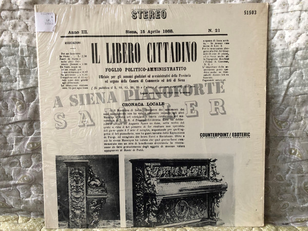 A Siena Pianoforte Concert / Counterpoint / Esoteric Records LP Stereo / 51503
