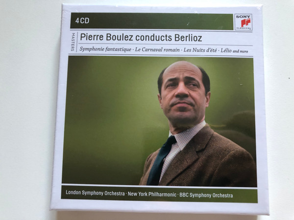 Pierre Boulez conducts Berlioz: Symphonie fantastique; Le Carnaval romain; Les Nuits d'ete; Lelio and more / London Symphony Orchestra, New York Philharmonic, BBC Symphony Orchestra / Sony Classical 4x Audio CD 2002 / 19075932772