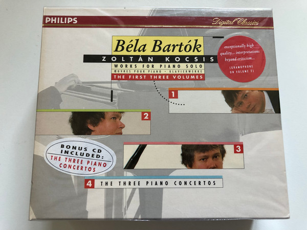 Béla Bartók, Zoltán Kocsis – Works For Piano Solo - The First Three Volumes; The Three Piano Concertos / Philips 4x Audio CD 1995, Box Set / 446 368-2