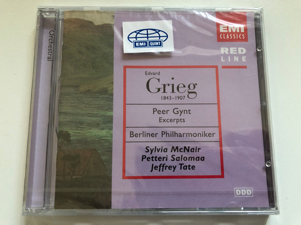 Edvard Grieg (1843-1907): Peer Gynt Extraits - Berliner Philharmoniker, Sylvia McNair, Petteri Salomaa, Jeffrey Tate / Red Line / EMI Classics Audio CD 1997 / 724356986022