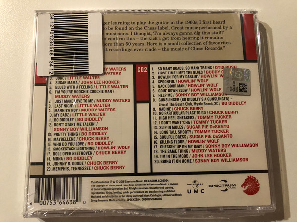 The First Time I Met The Blues (Essential Chess Masters) - Wilko Johnson Presents / Spectrum Music 2x Audio CD 2016 / SPECXX2114