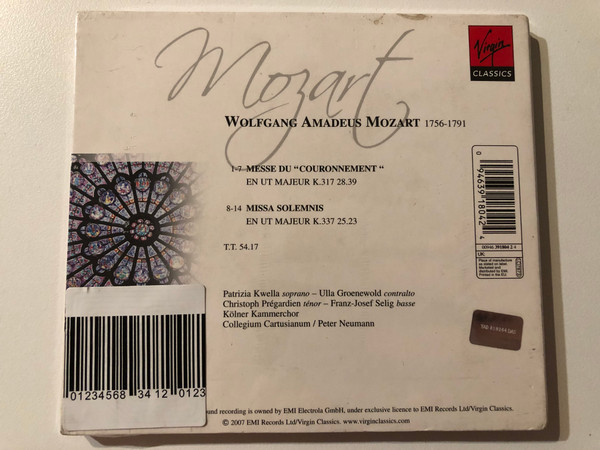 Mozart - Messe Du "Couronnement"; Missa Solemnis -Kölner Kammerchor, Collegium Cartusianum, Peter Neumann / Virgin Classics Audio CD 2007 / 00946 391804 2 4