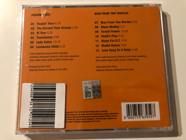Chico Hamilton – Passin' Thru; Man Of Two Worlds / Impulse! 2-On-1 / Impulse! Audio CD 2015 / 0600753639597