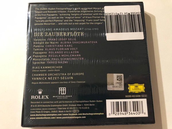 Mozart: Die Zauberflöte - Vogt, Karg, Villazón, Selig, Shagimuratova, Mühlemann, Nazmi, Chamber Orchestra Of Europe, Yannick Nézet-Séguin / Deutsche Grammophon 2x Audio CD, Box Set 2019 / 483 6400