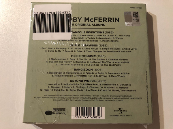 Bobby McFerrin – 5 Original Albums / Blue Note 5x Audio CD 2018 / 06007 5376981