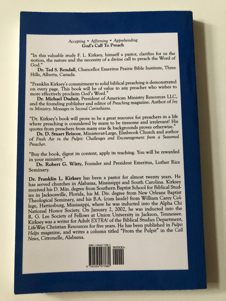 Sound Biblical Preaching: Giving the Bible a Voice / By: Dr. Franklin L. Kirksey / Dr. Stephen F. Olford, Major W. Ian Thomas / Paperback (9781594577680)