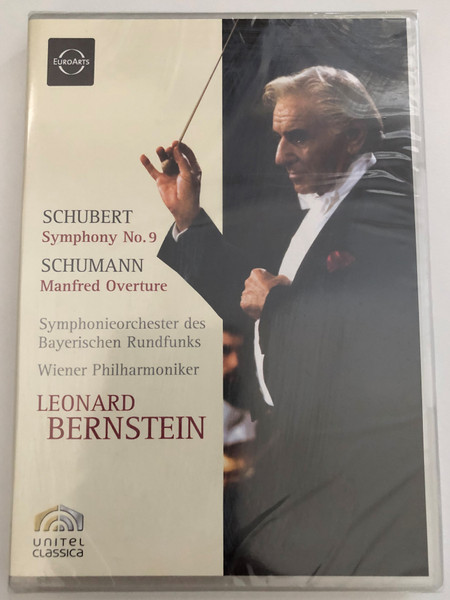 Bernstein Conducts Schubert Symphony No. 9 & Schumann Manfred Overture  Symphonieorchester des Bayerischen Rundfunks  Conductor Leonard Bernstein  Recorded at the Musikvereinssaal, Vienna, 23 October to 6 November 1985  DVD (880242721686)