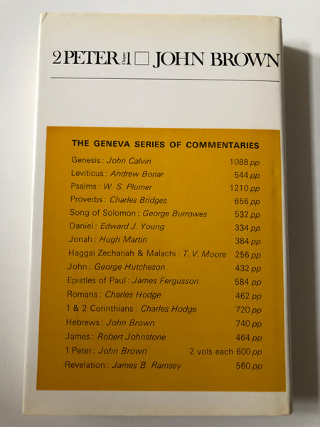 Parting Counsels Exposition of II Peter 1  A Geneva Series Commentary  Author John Brown  Hardcover (9780851513010)