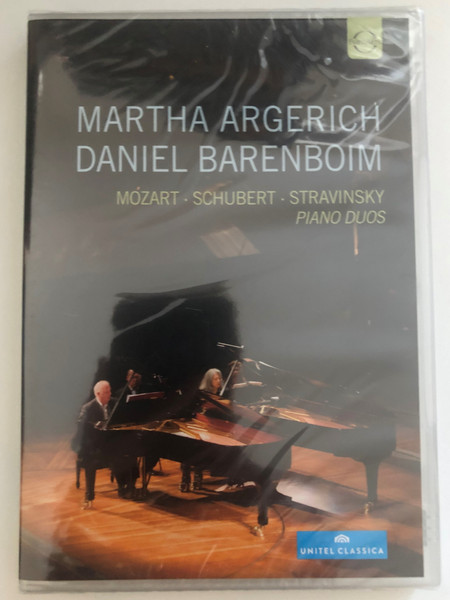 Martha Argerich and Daniel Bar  Mozart, Schubert, Stravinsky  Piano Duos  Live recording from the Philarmonie Berlin, April 2014  A Performance of Staatsoper Unter den Liden  DVD (880242599988)