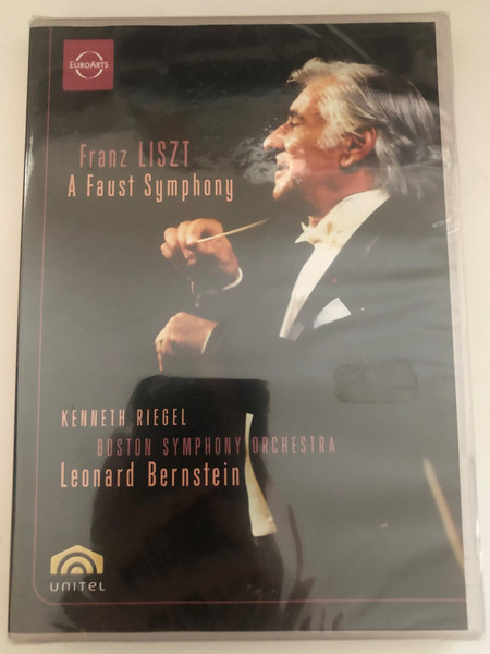 Liszt - A Faust Symphony  Bernstein, Riegel, Boston Symphony  Kenneth Riegel tenor  Tanglewood Festival Chorus  Boston Symphony Orchestra  Conductor Leonard Bernstein  Recorded live at the Symphony Hall, Boston, 26 July 1986  DVD (880242720788)