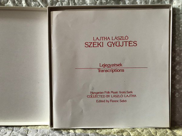 Lajtha László: Széki Gyűjtés - Hungarian Folk Music From Szék, Collected By Laszlo Lajtha, Edited by Ferenc Sebo / Hungaroton 3x LP, Box Set, Mono 1985 / LPX 18092 94