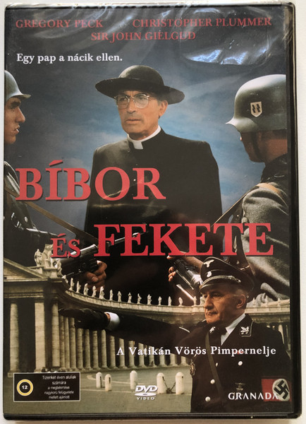 Bibor es Fekete  Egy pap a nácik ellen.  A Vatikán Vörös Pimpernelje  GREGORY PECK, CHRISTOPHER PLUMMER, SIR JOHN GIELGUD  Granada DVD Video (5999546330793)